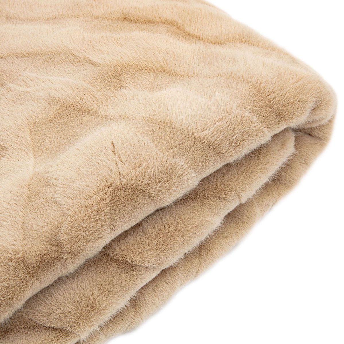Gallery Direct Chevron Rabbit Faux Fur Throw Mink