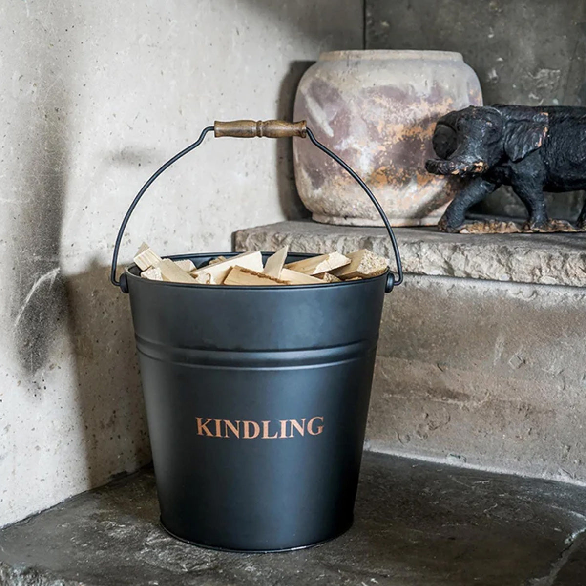 Ivyline Black Kindling Bucket