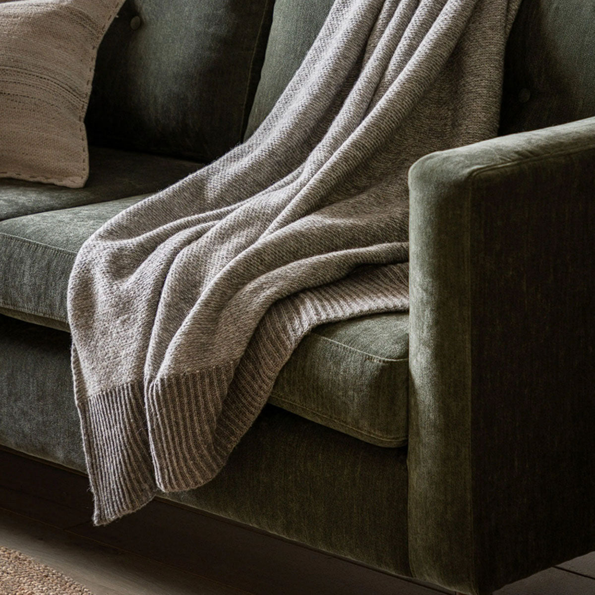 Gallery Direct Knitted Parting Throw Grey