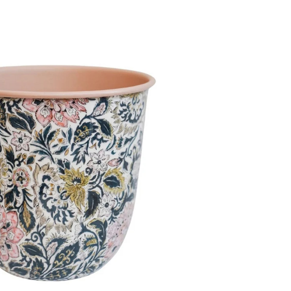 Ivyline Maisie Vintage Pattern Blush Metal Planter Set of 2