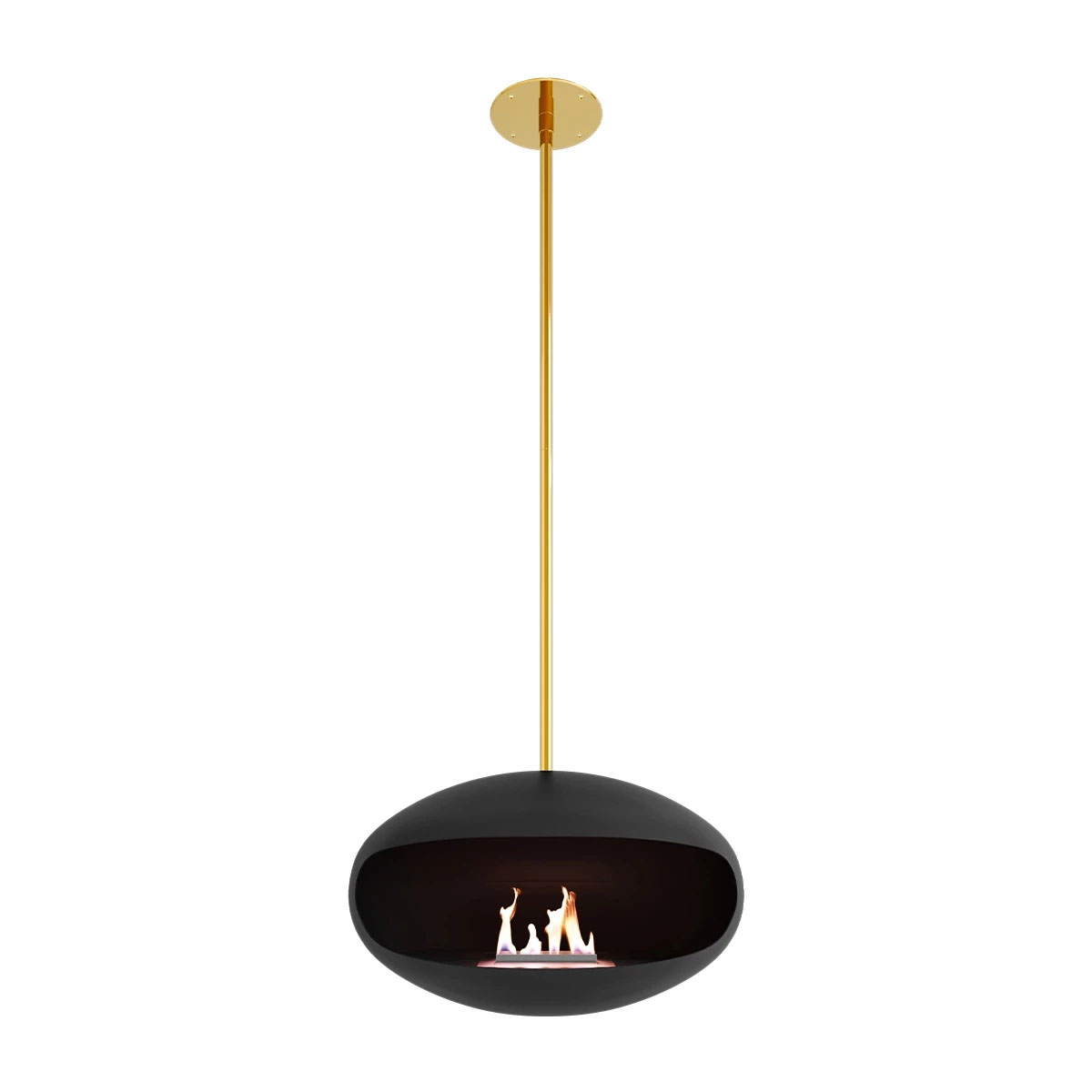 Cocoon Fires Aeris - Black with a Brass Pole