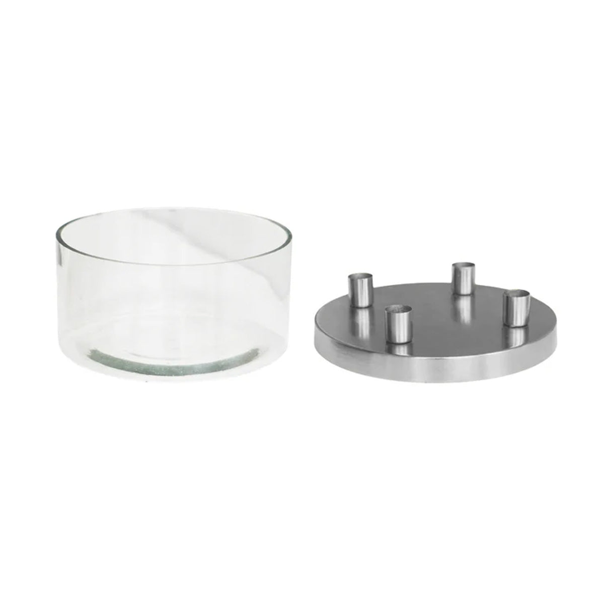 Ivyline Metal Candle Holder with Glass Bowl