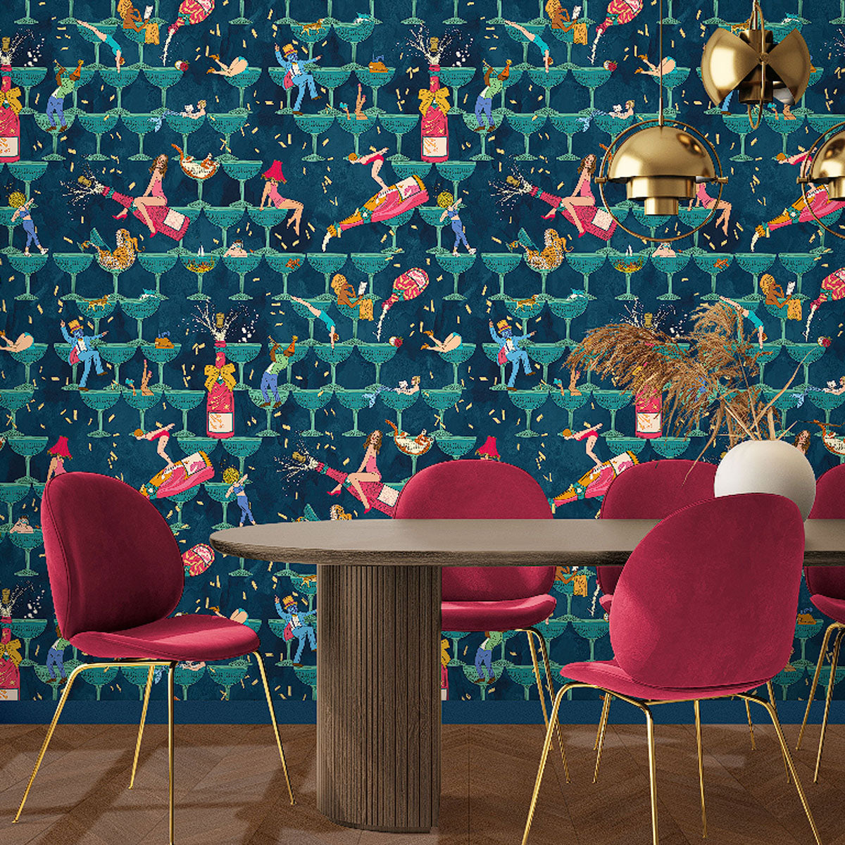 Brand McKenzie The Grand Pour Wallpaper - Velvet Sapphire