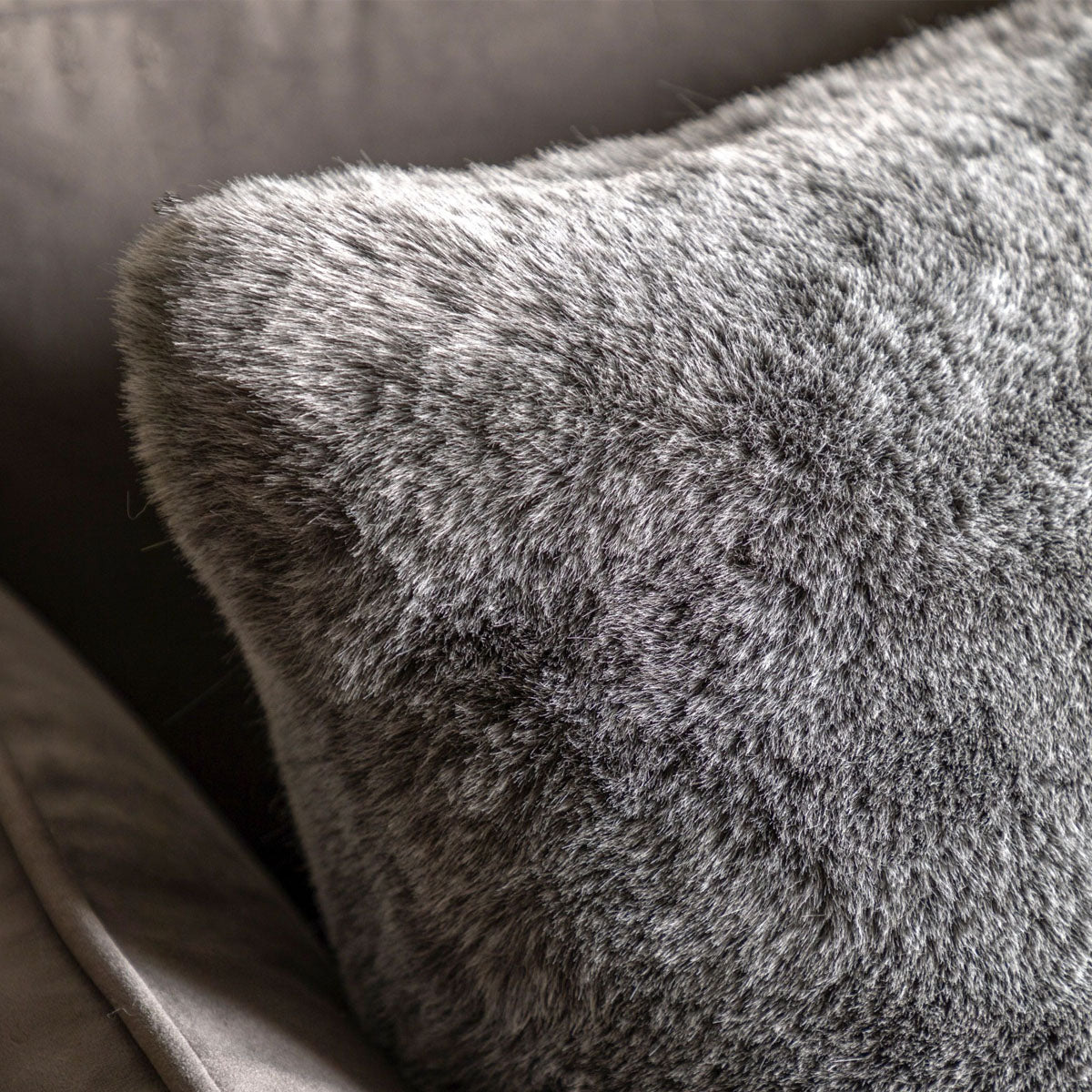 Gallery Direct Roscose Faux Fur Cushion Grey