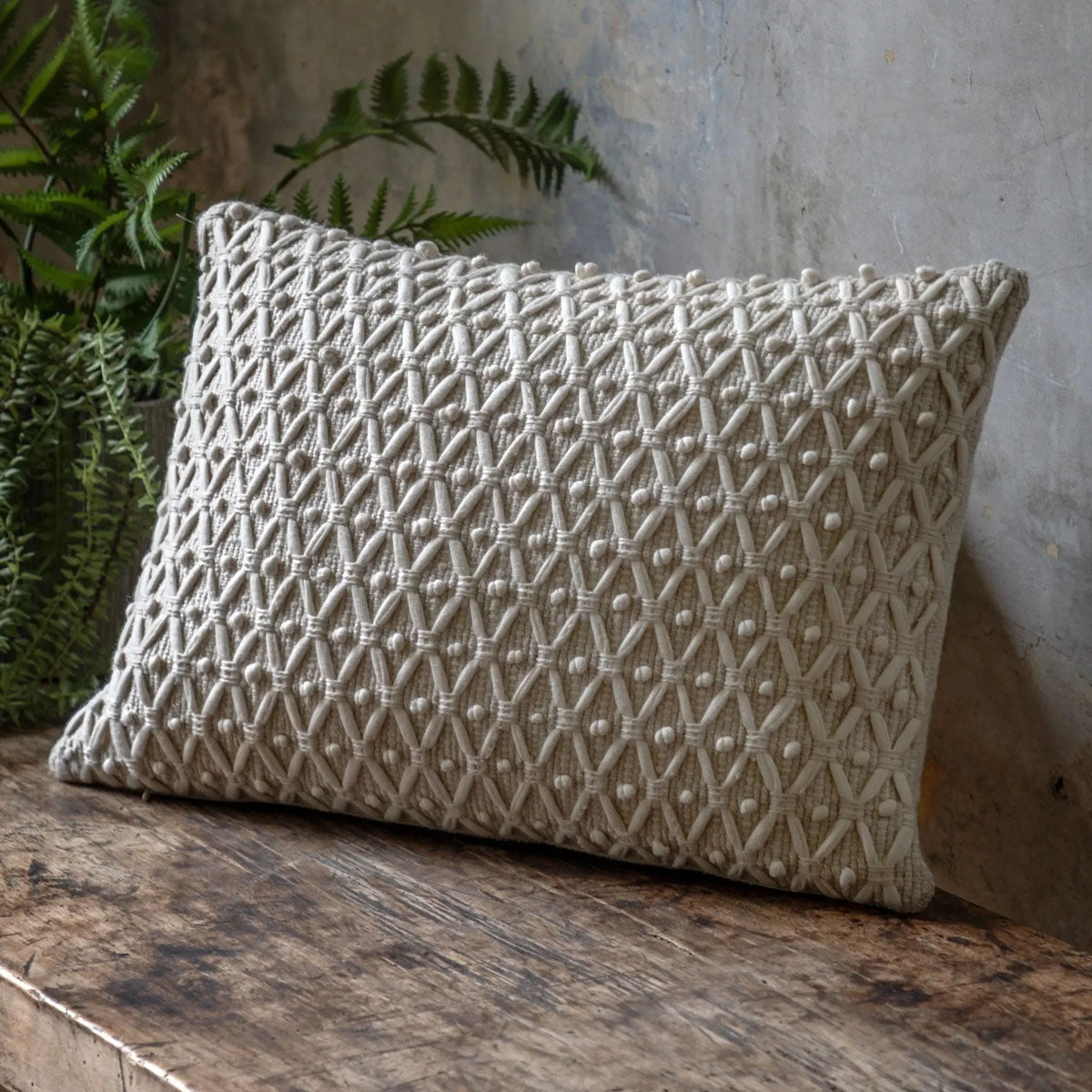 Gallery Direct Cheslyn Woven Cushion Cream