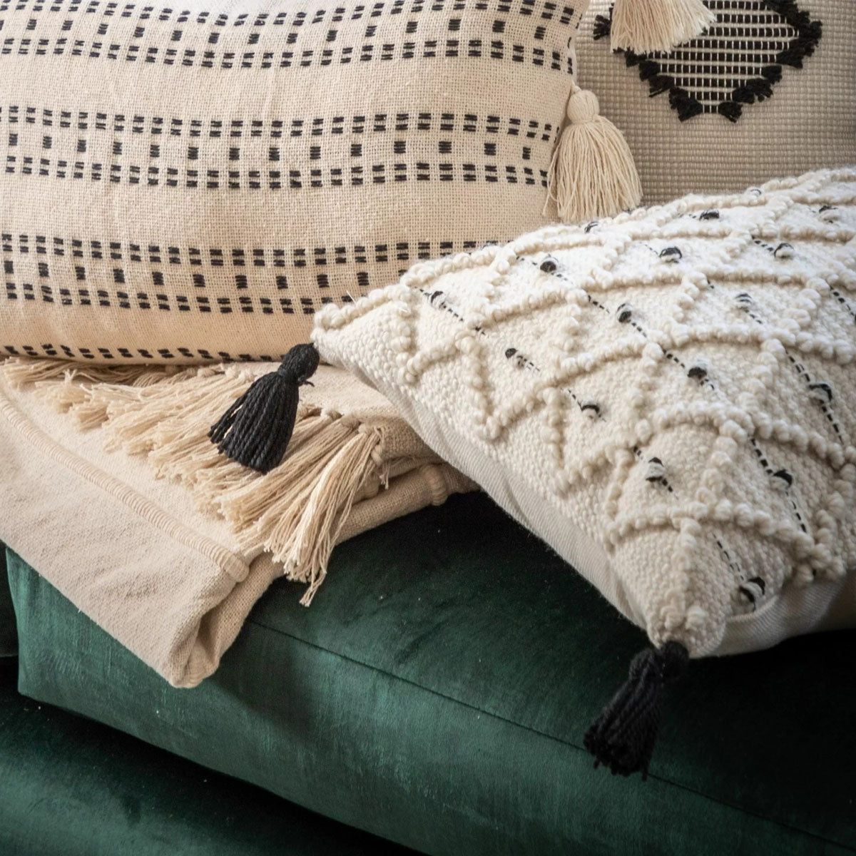 Gallery Direct Tilyar Natural and Black Cushion