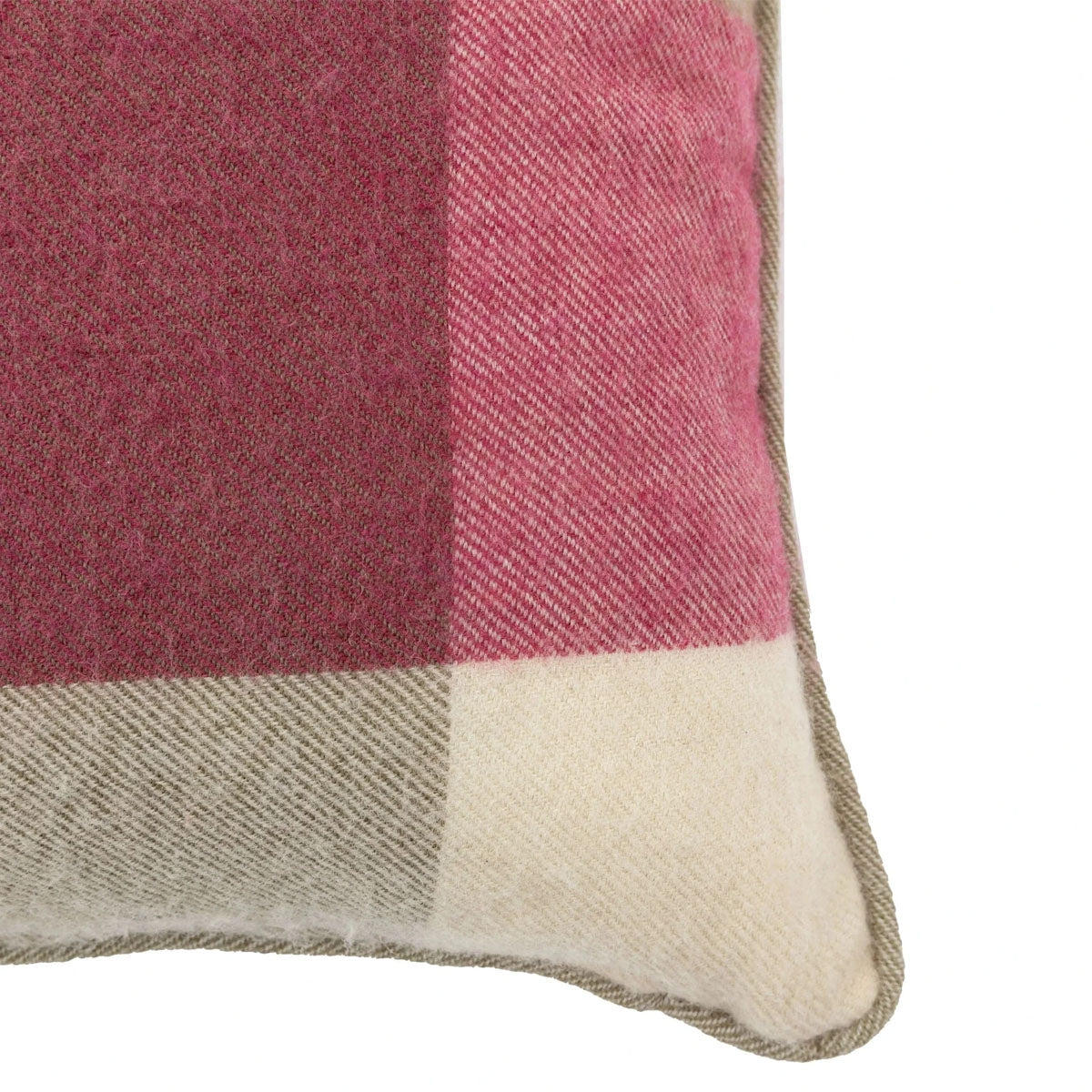 Gallery Direct Dursley Check Cushion Cranberry and Olive