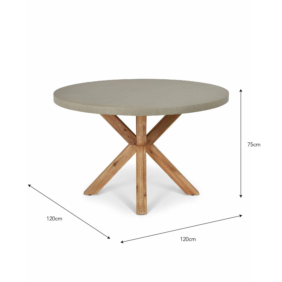 Garden Trading Burford Round Dining Table 120 cm Grey