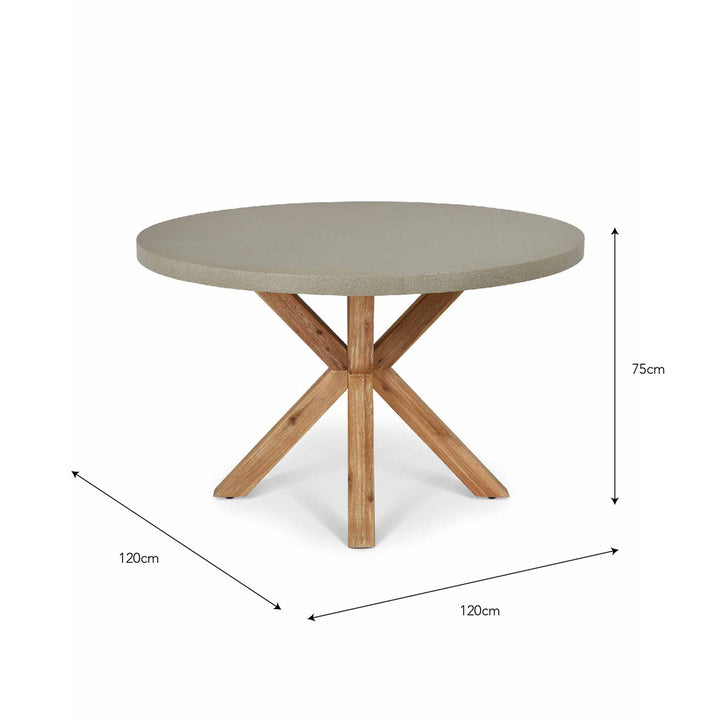 Garden Trading Burford Round Dining Table 120 cm Grey