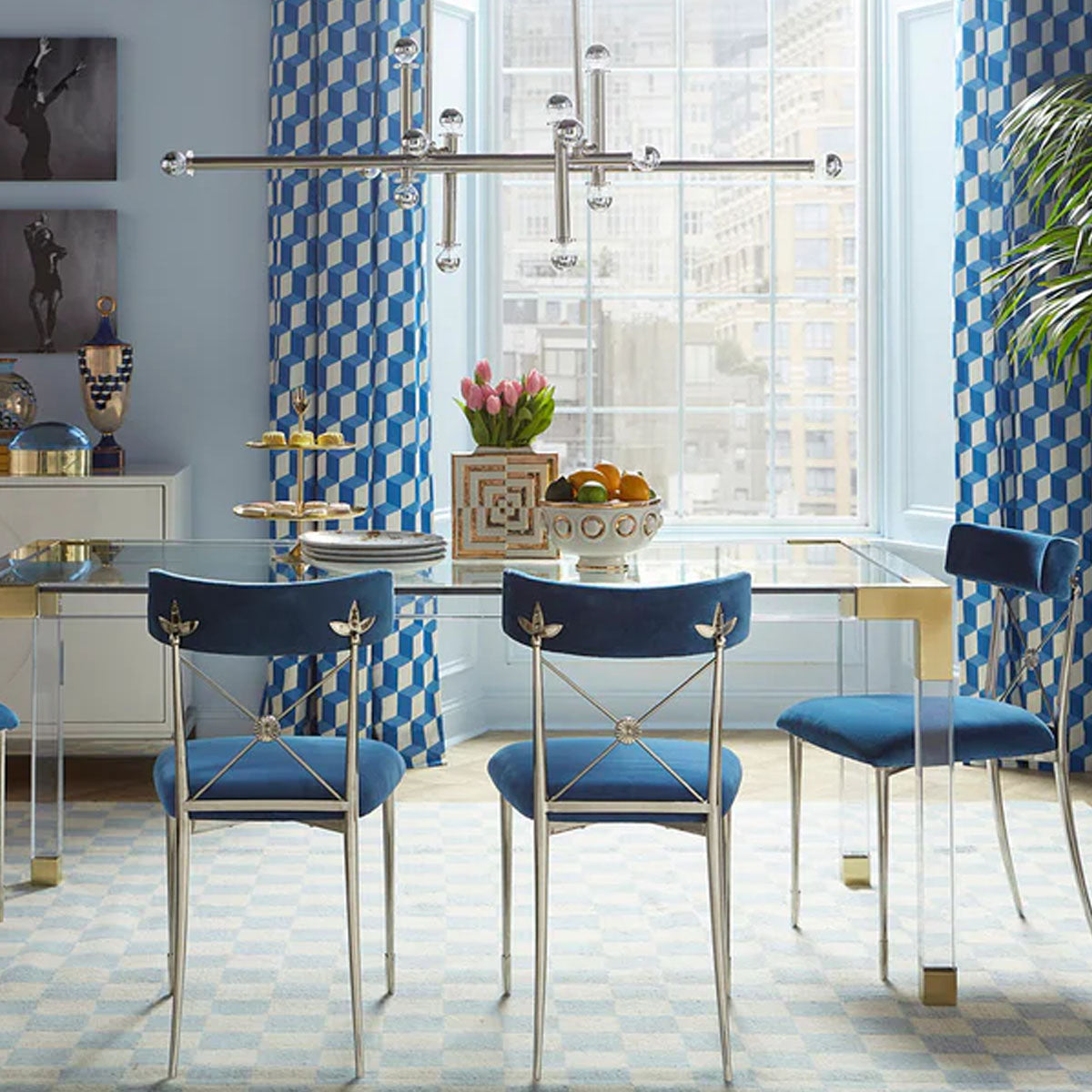 Jonathan Adler Milano Linear Chandelier - Brass