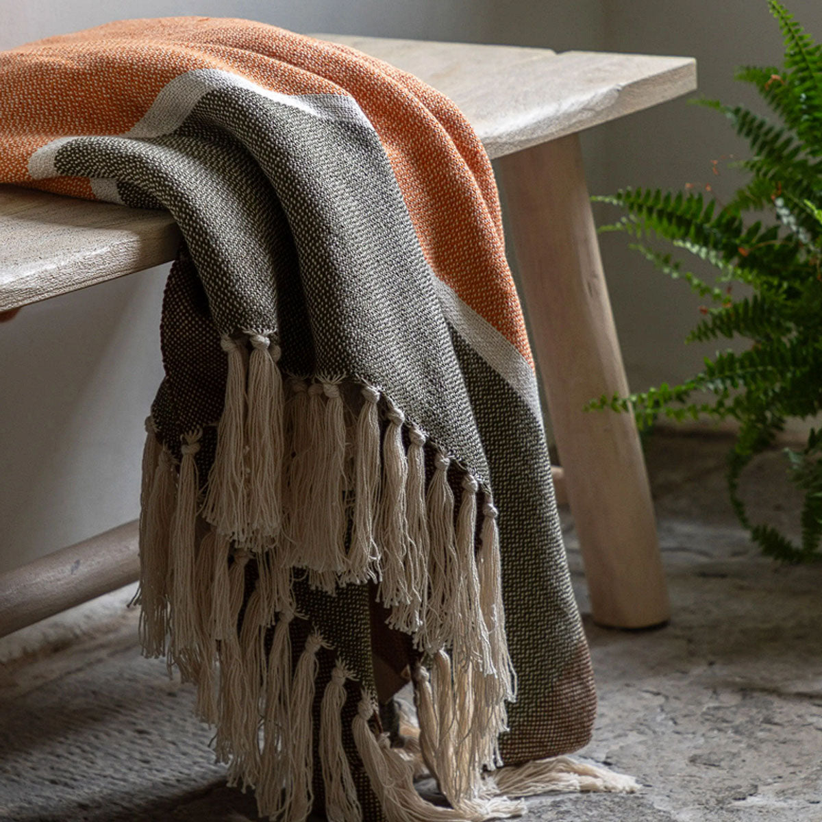 Gallery Direct Crosshatch Woven Throw Taupe