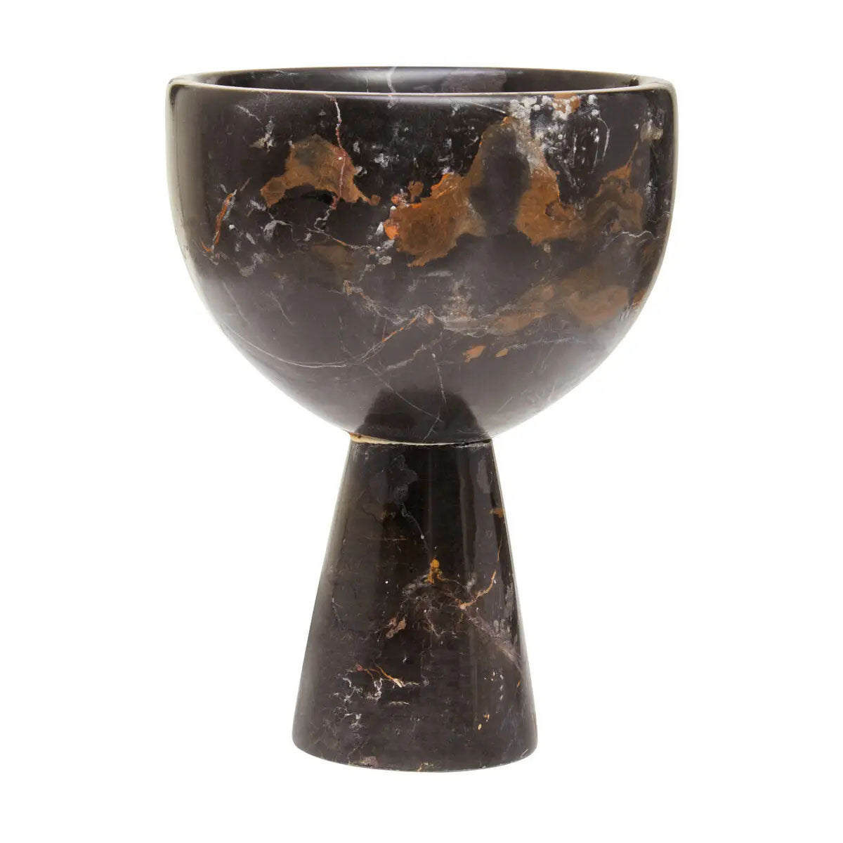 Beaumonde Home Salmo Small Black Marble Pedestal Bowl