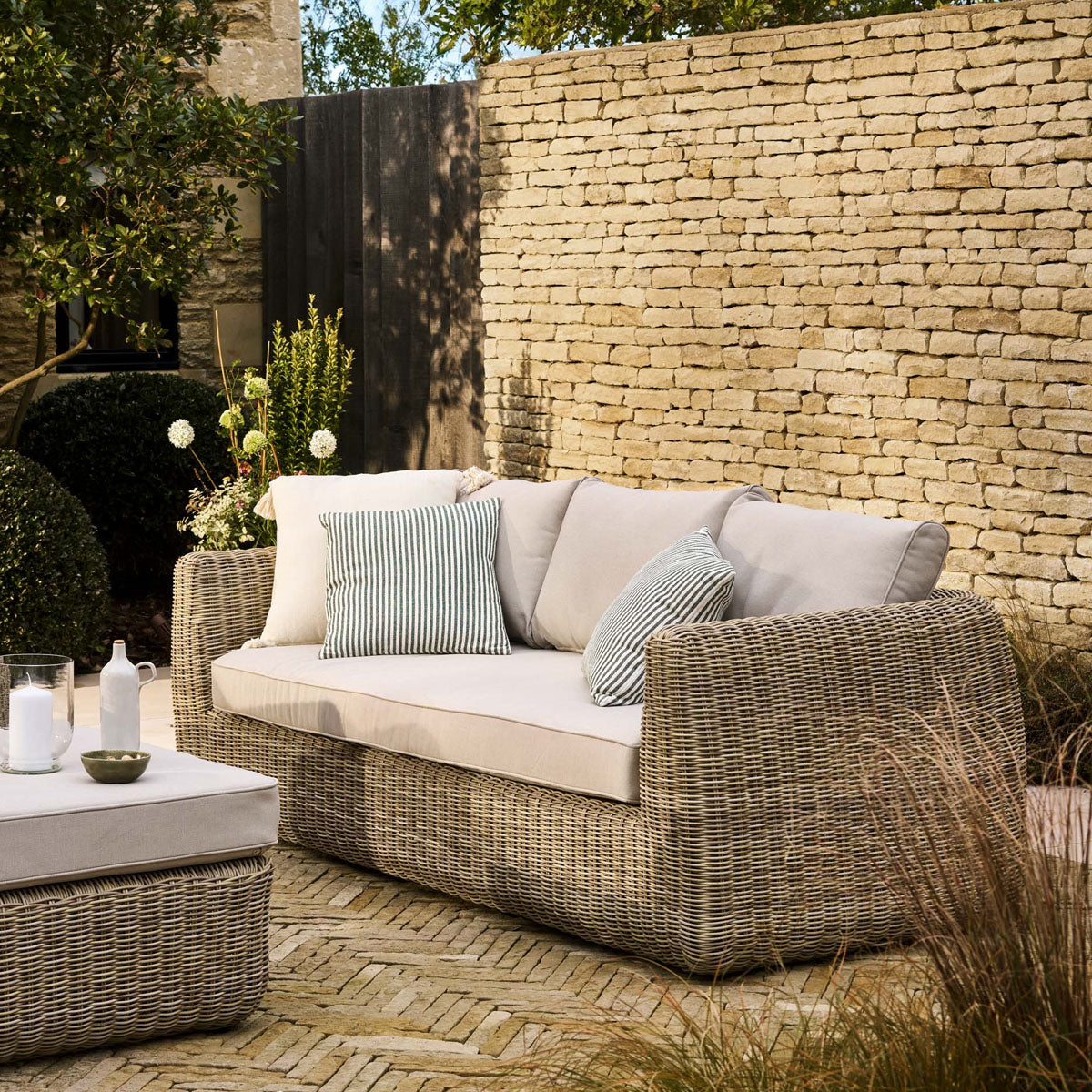 Garden Trading Skala 3 Seater Sofa Light Rattan