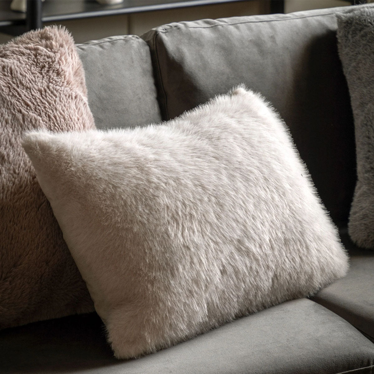 Gallery Direct Maple Faux Fur Cushion Oatmeal