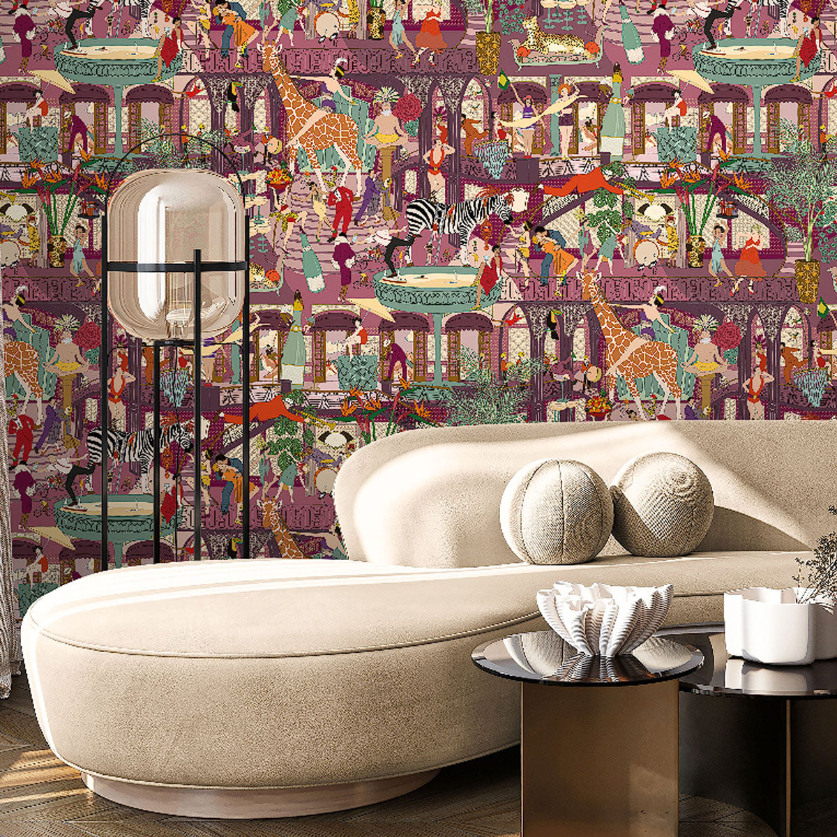 Brand McKenzie Mayhem Mansion Wallpaper - Grape