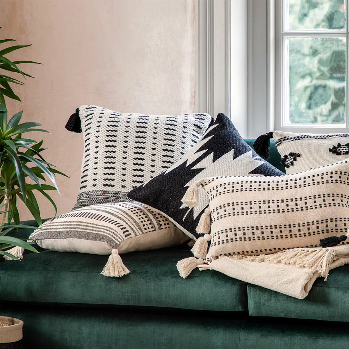 Gallery Direct Chilika Natural and Black Cushion