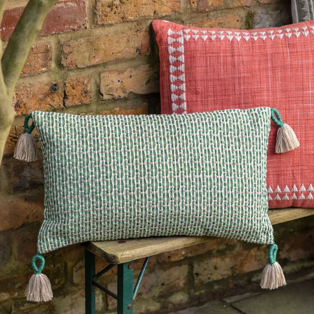 Gallery Direct Isla Woven Cushion Green