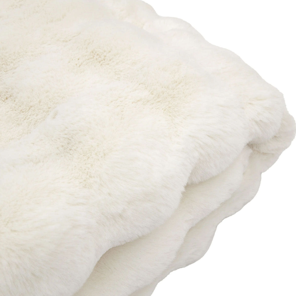 Gallery Direct Marshmallow Rabbit Faux Fur Throw Cream