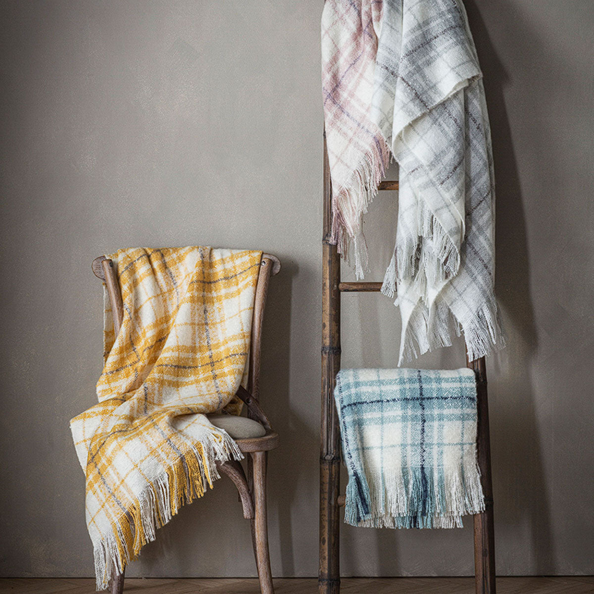 Gallery Direct Check Faux Mohair Throw