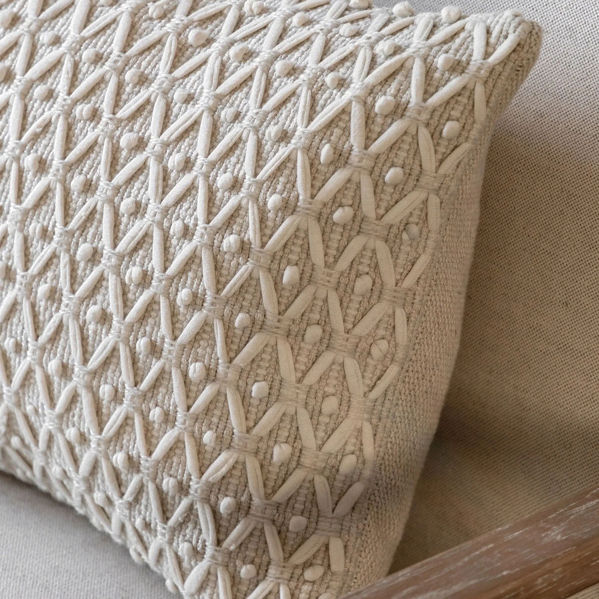 Gallery Direct Cheslyn Woven Cushion Cream