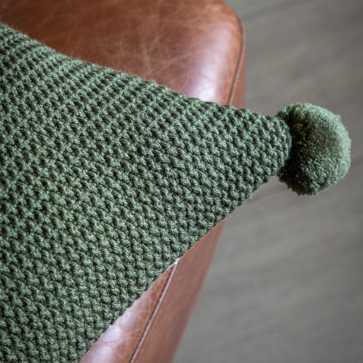 Gallery Direct Moss Stitch PomPom Cushion