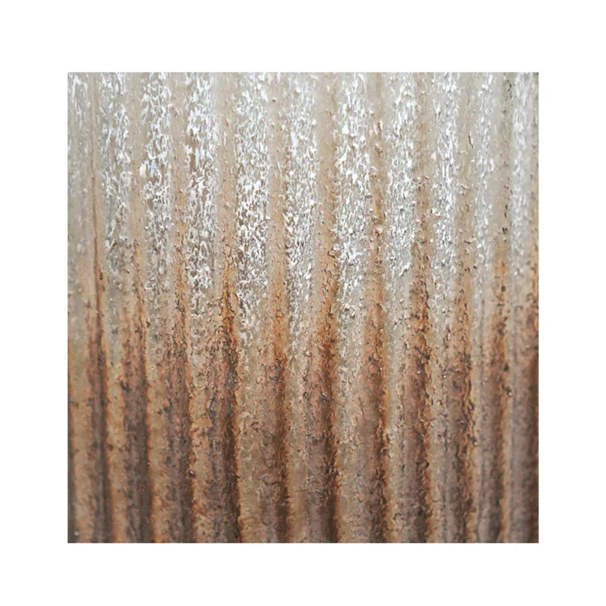 Ivyline Verre Frosted Ribbed Glass Gold Vase