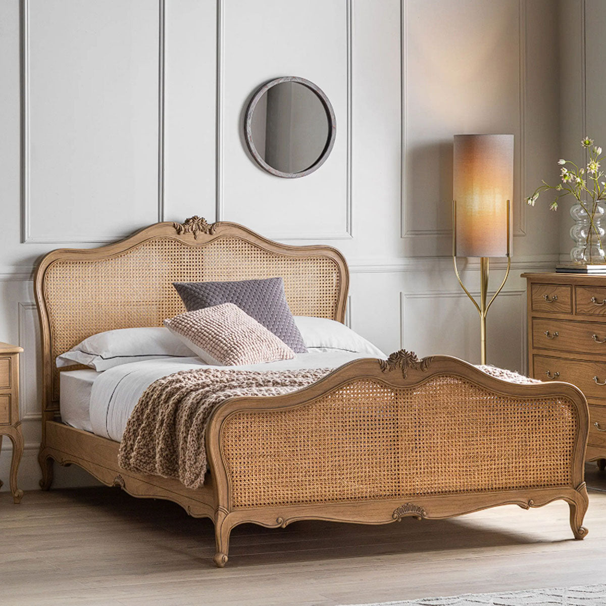Gallery Direct Chic Cane Bed Weathered