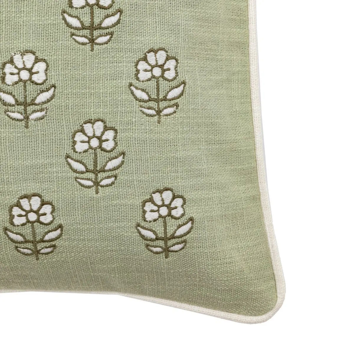 Gallery Direct Ilkley Embroider Floral Cushion Sage