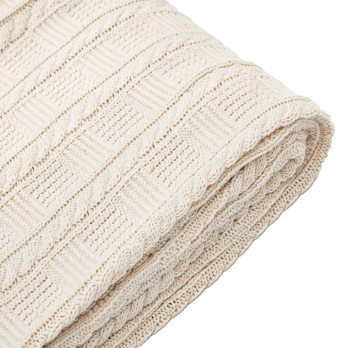 Gallery Direct Cotton Cable Throw Cream