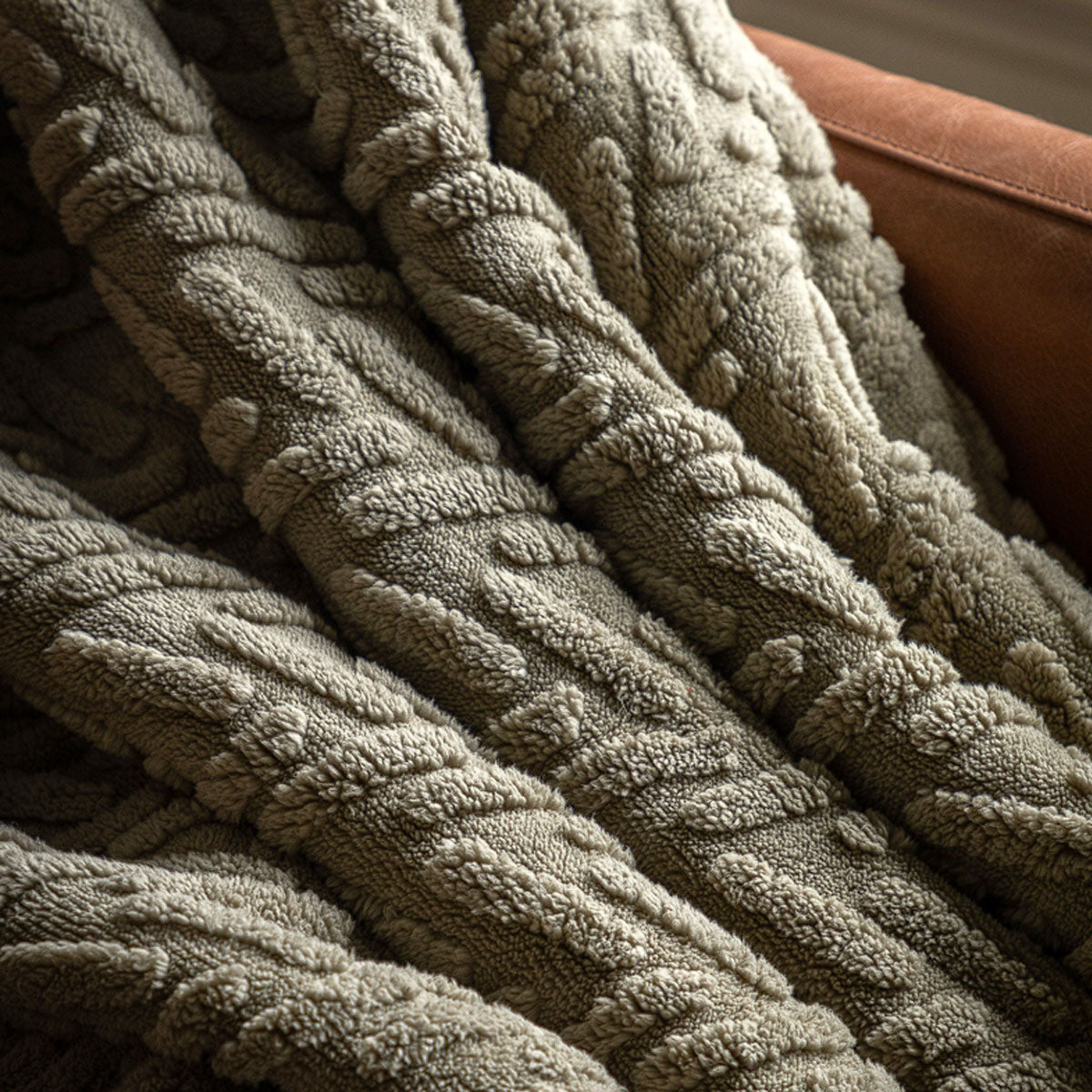 Gallery Direct Herringbone Sherpa Throw
