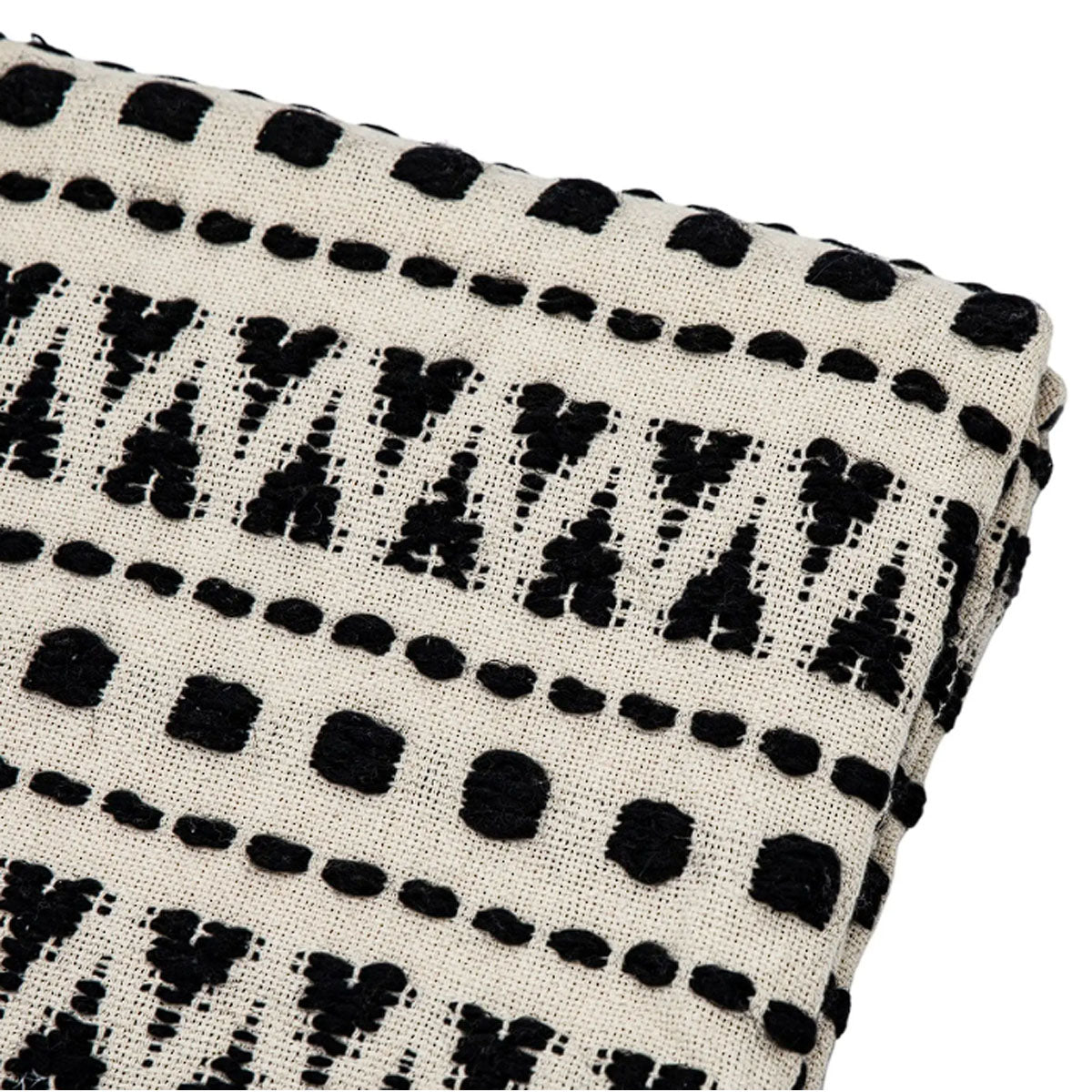 Gallery Direct Black & Cream Tufted Throw