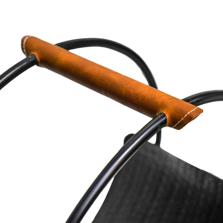 Ivyline Leather Handle Round Log Holder