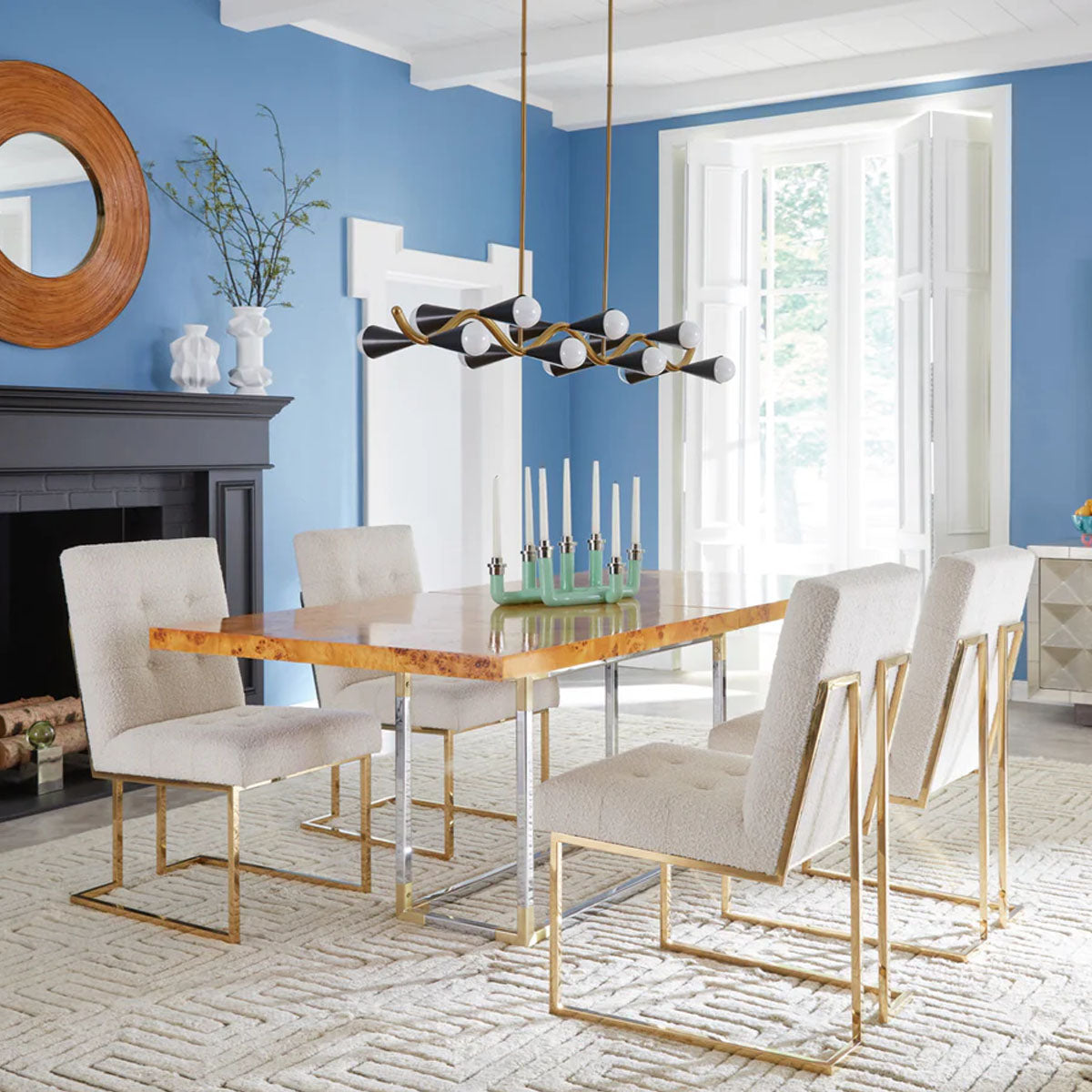 Jonathan Adler Goldfinger Dining Chair - Olympus Oatmeal