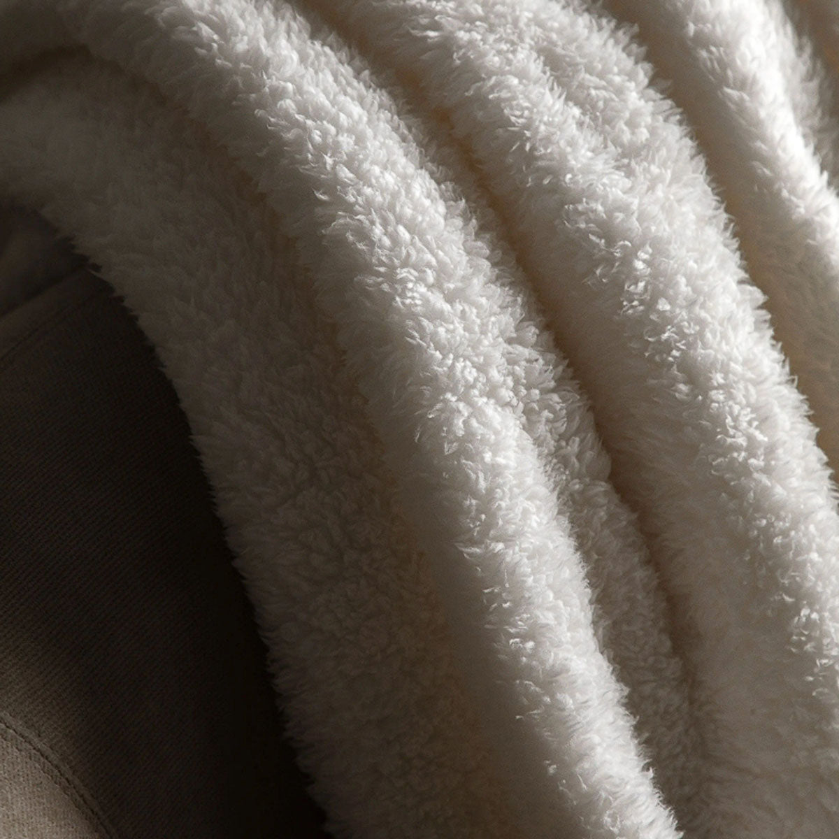 Gallery Direct Plain Fringe Teddy Throw Natural