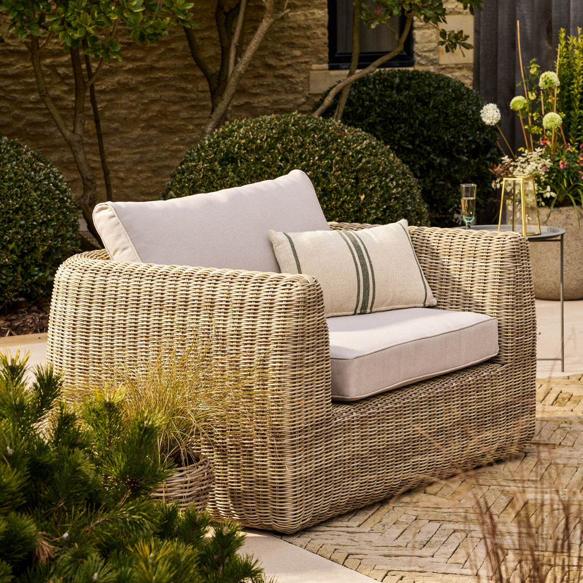Garden Trading Skala 3 Seater Sofa Set Light Rattan