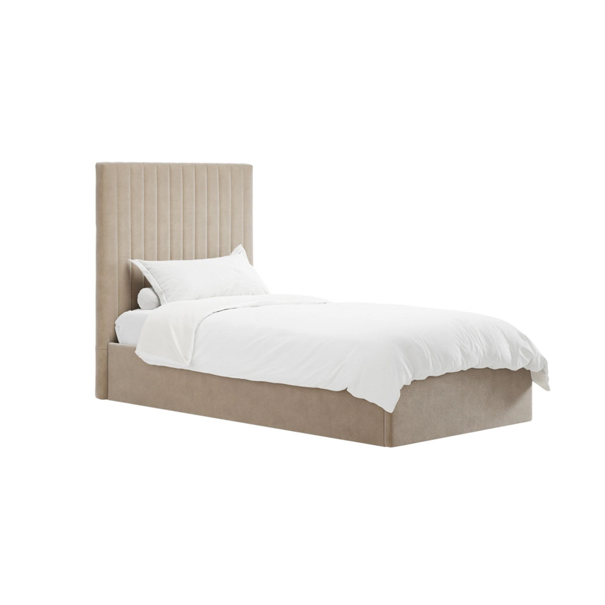 HO+ME Berlin Tall Ottoman Single Bed In Beige
