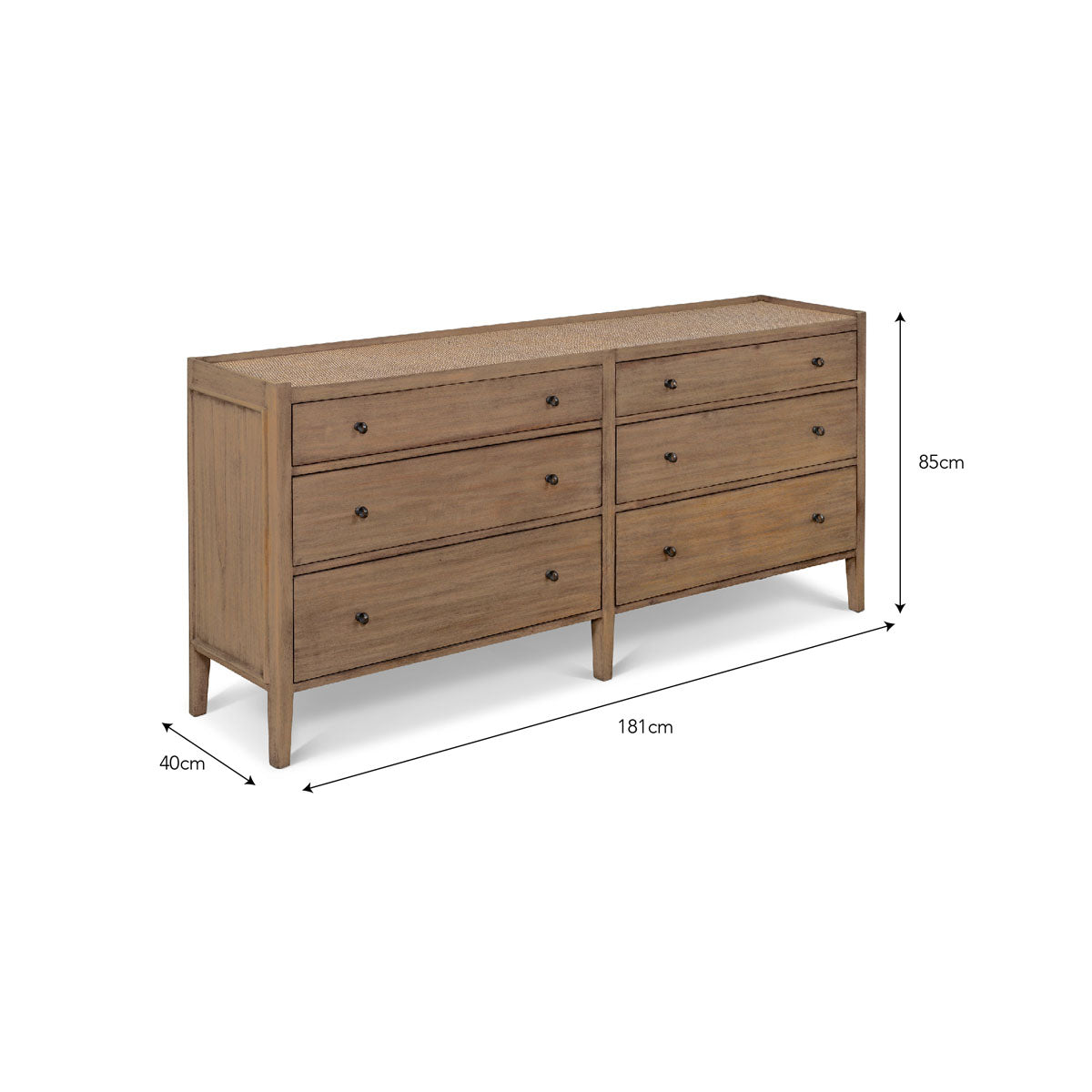 Garden Trading Chesterton Double Chest of Drawers Natural