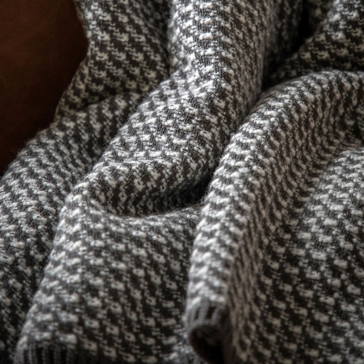 Gallery Direct Cross Knit Throw Grey