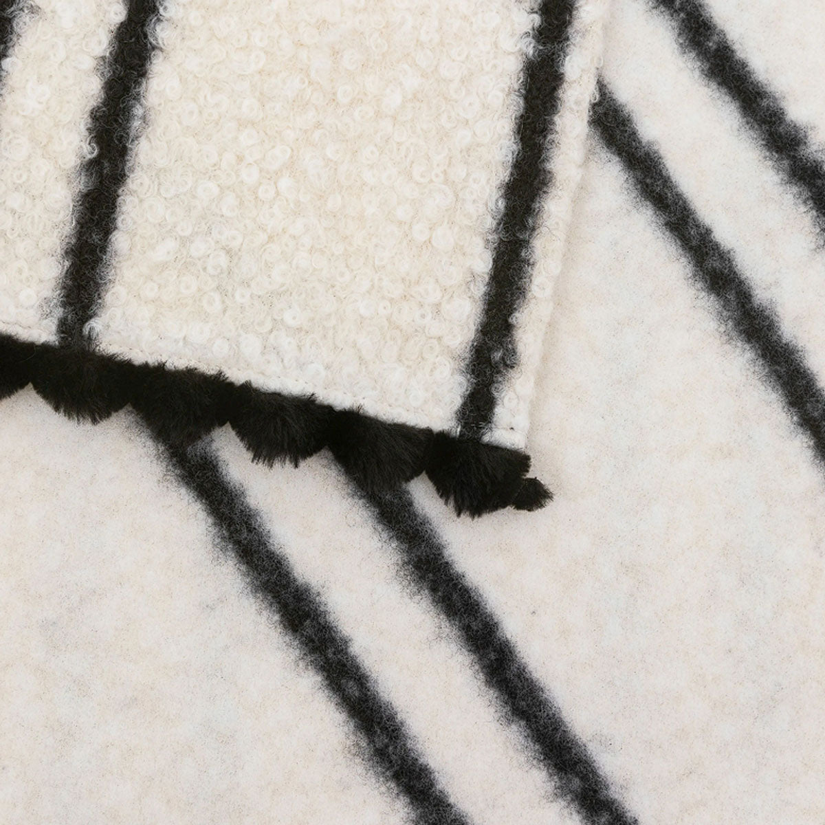 Gallery Direct Ophelia Scalloped Throw Cream & Black