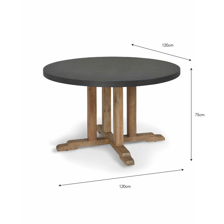 Garden Trading Burcot Round Dining Table Medium Slate Grey