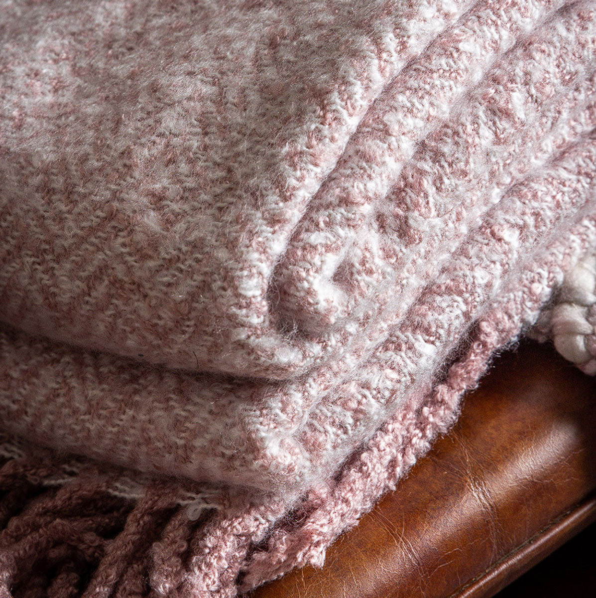 Gallery Direct Herringbone Faux Mohair Throw