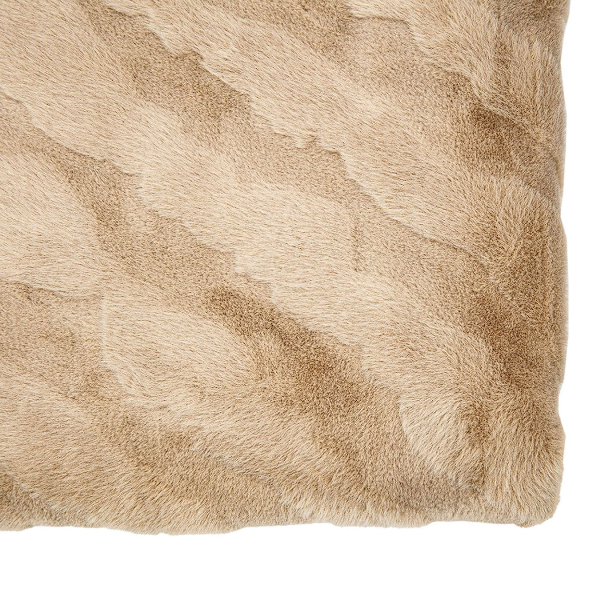 Gallery Direct Chevron Rabbit Faux Fur Throw Mink