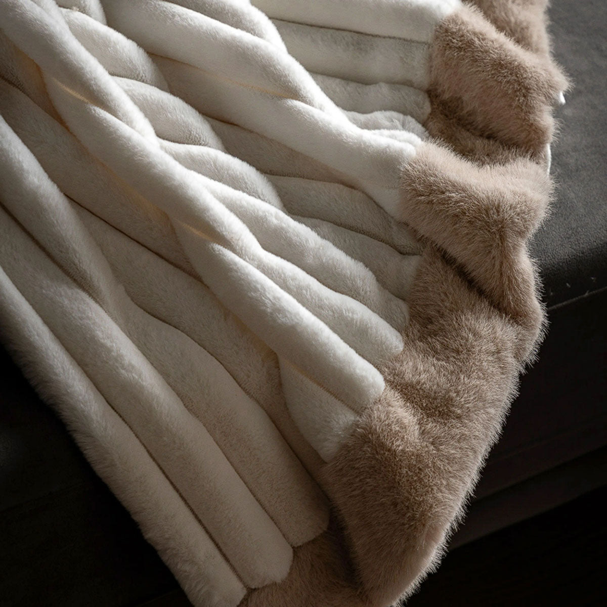 Gallery Direct Whinfell Luxury Faux Fur Throw Cream