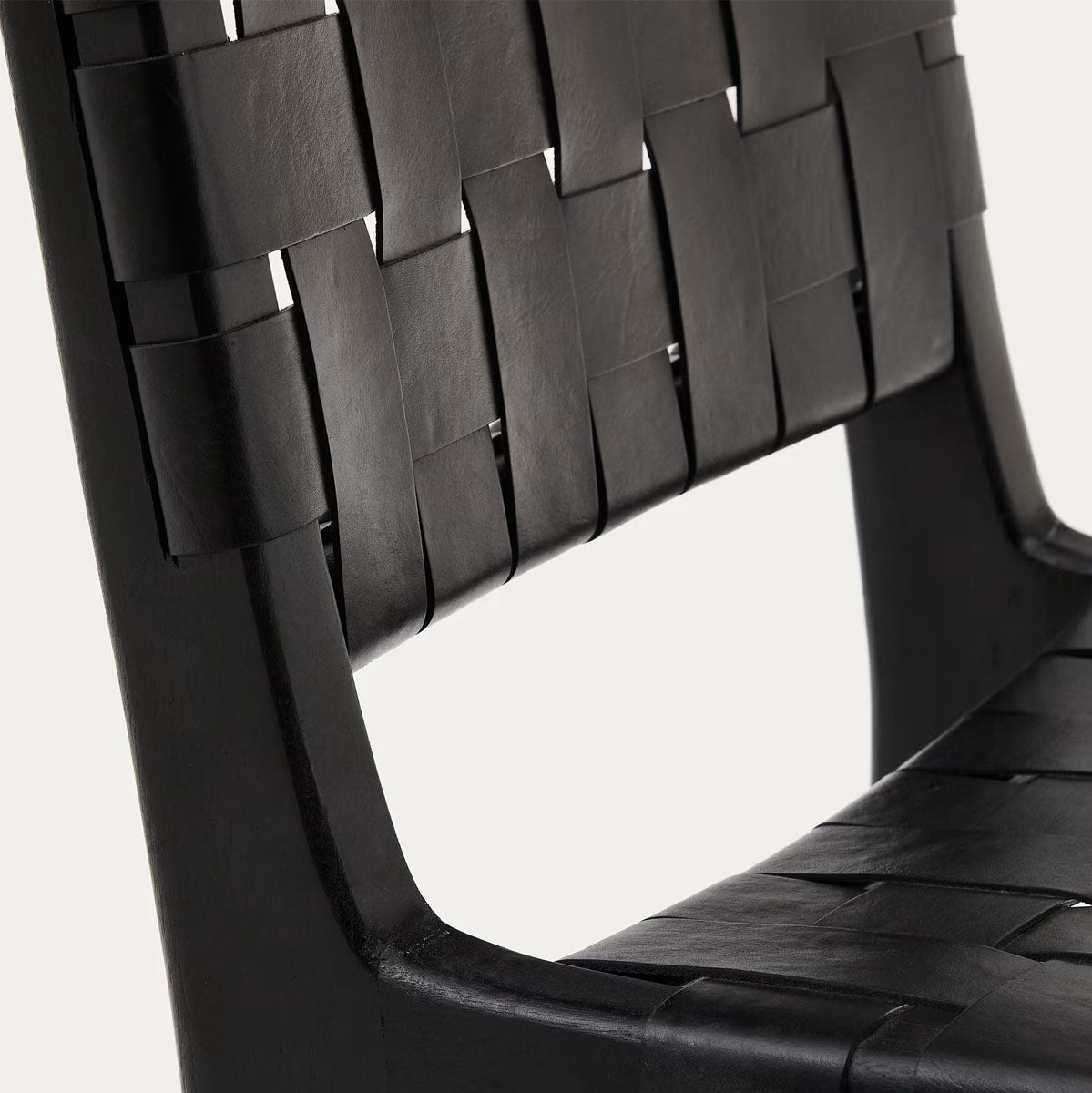 Kave Home Calixta Chair in Leather and Solid Teak