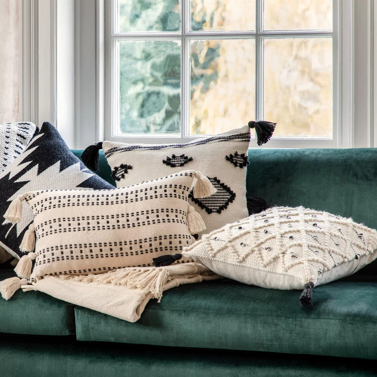 Gallery Direct Tilyar Natural and Black Cushion