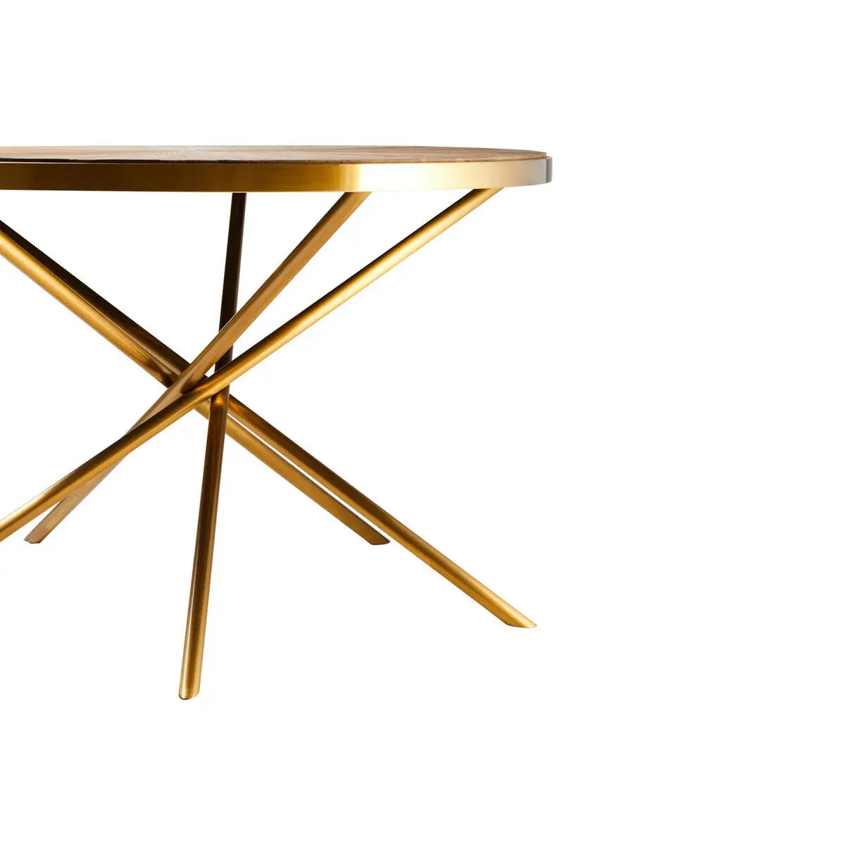 Beaumonde Home Jana Round Fir Wood Dining Table with Splayed Legs