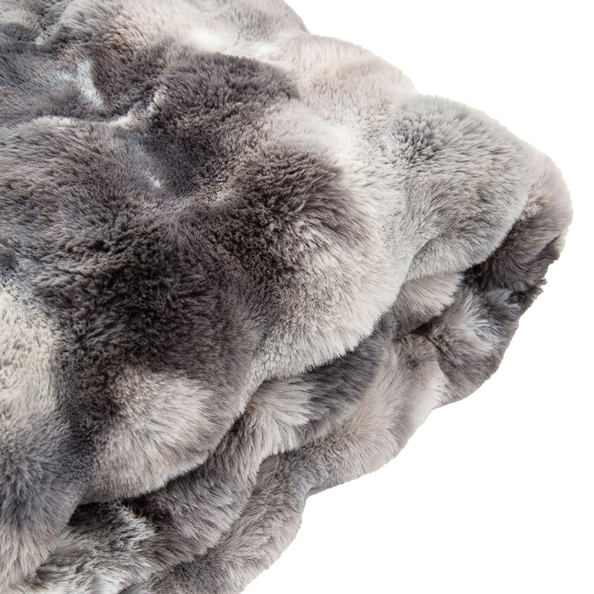Gallery Direct Marshmallow Marble Rabbit Faux Fur Throw