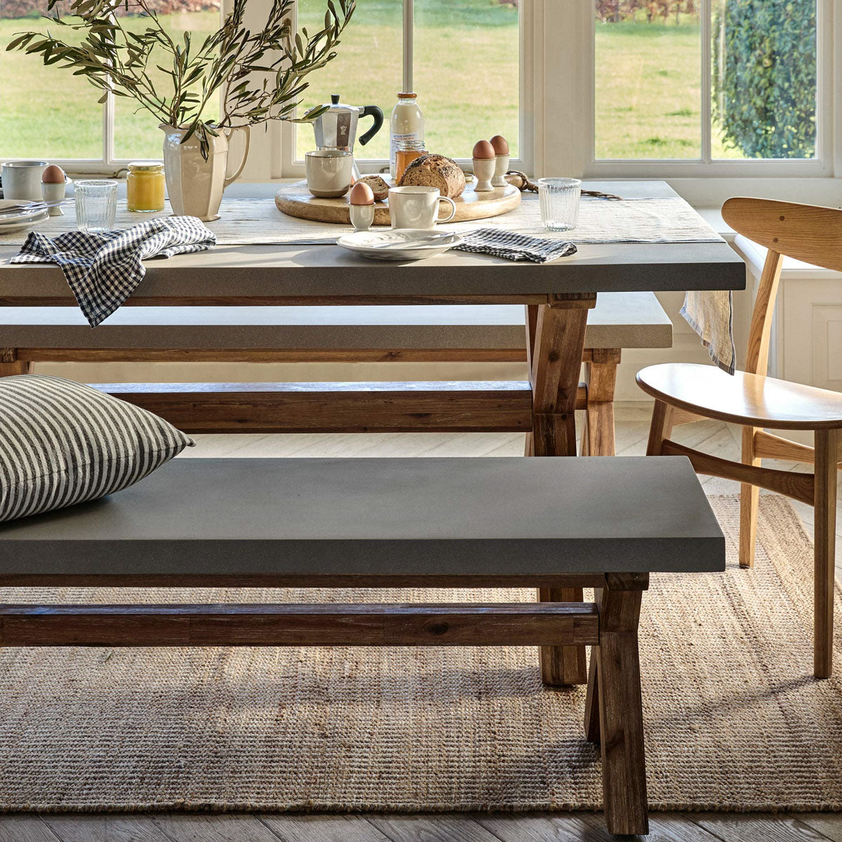 Garden Trading Burford Table & Bench Set Small Natural