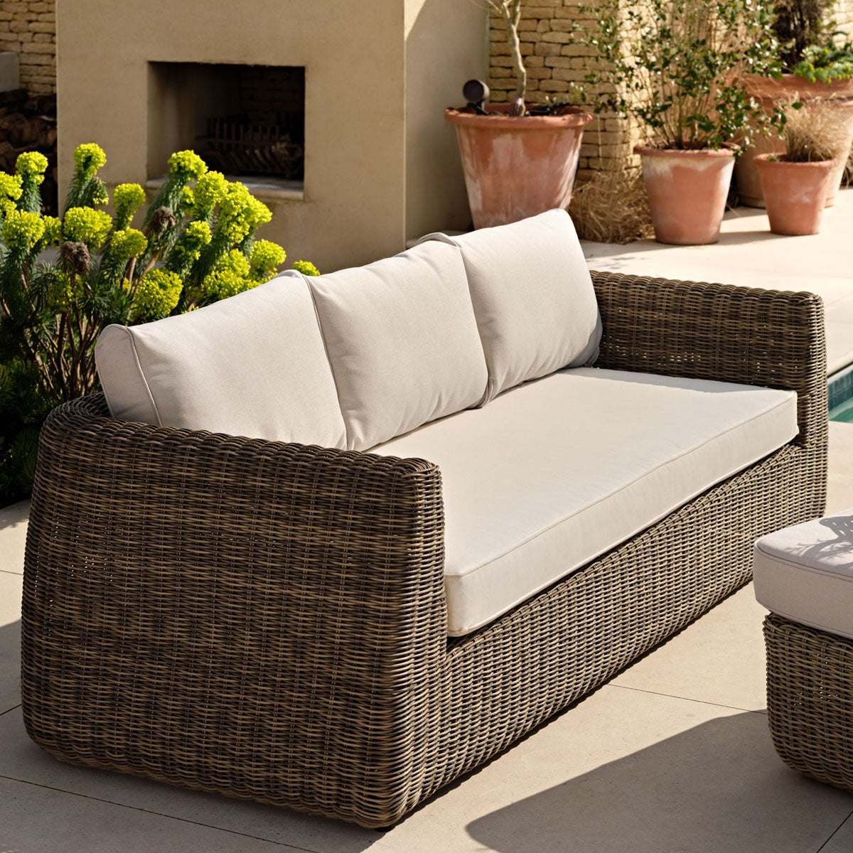 Garden Trading Skala 3 Seater Sofa Dark Rattan