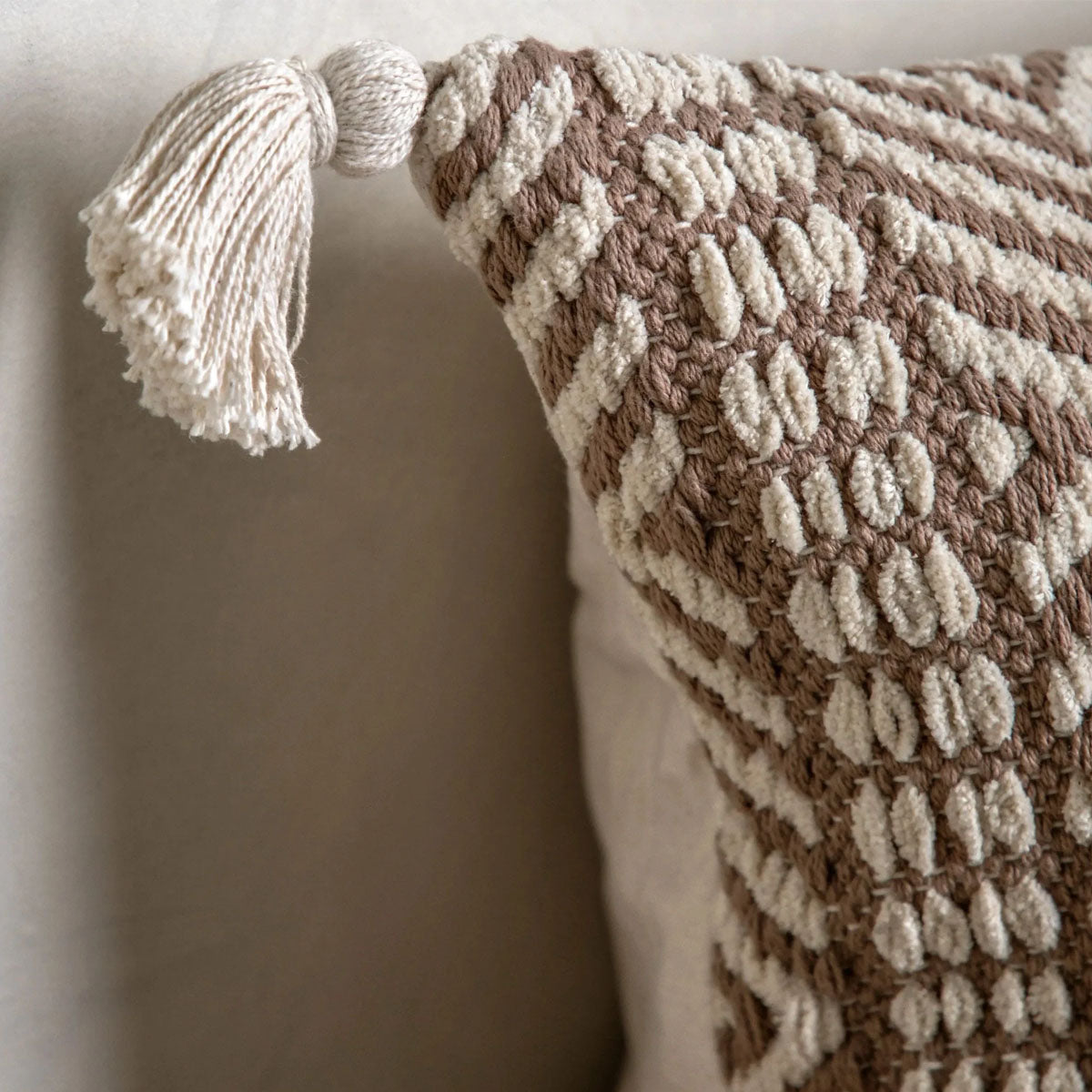 Gallery Direct Thea Woven Cushion Cream